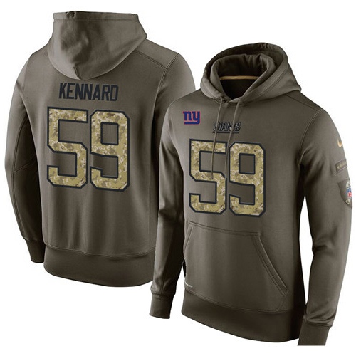 NFL Nike New York Giants #59 Devon Kennard Green Salute To Service Men's Pullover Hoodie